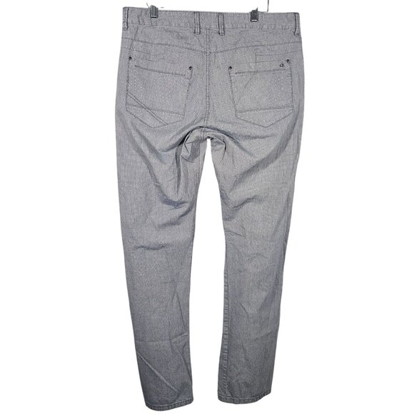 CK Men's Slim Fit Gray Striped Pants 33X32 Casual Stylish Cotton Stretch On the - Picture 2 of 16